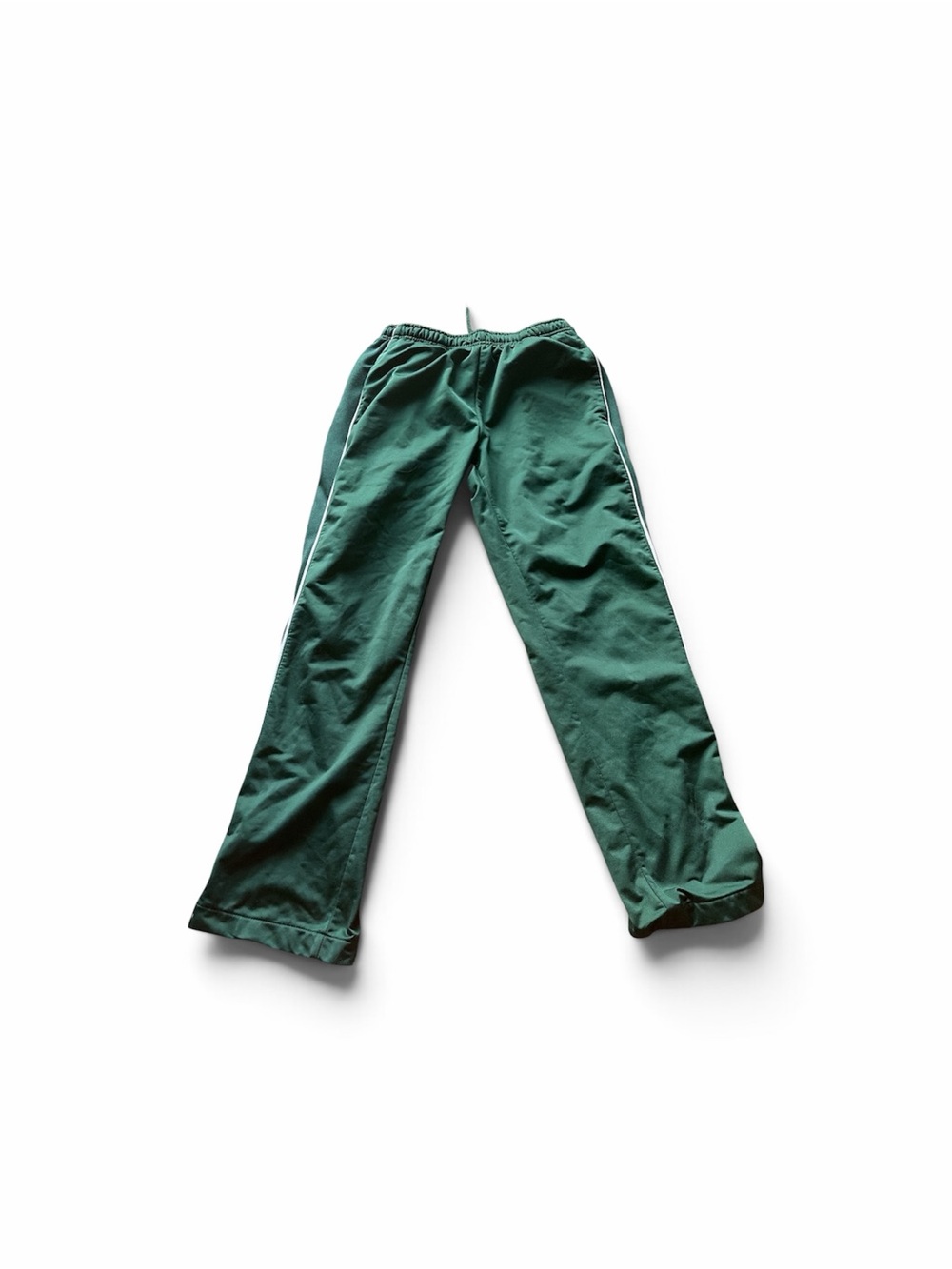 Kids Green Jogger Pants with White Side Stripe